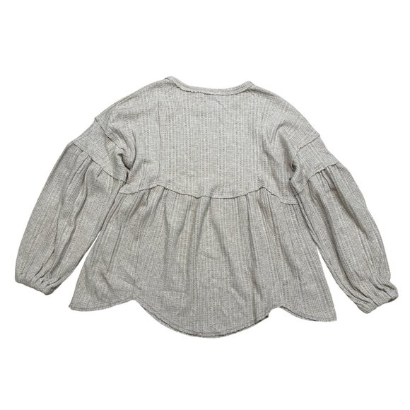 Altard State Beige Waffle Knit Long Sleeve Babydoll Top Size XS NWT - Picture 3 of 9